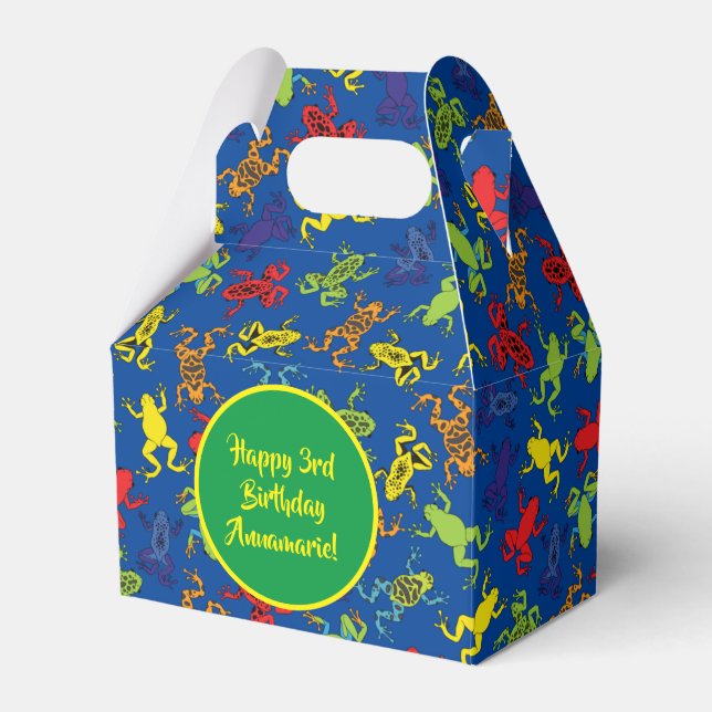 Tree Frogs Kids Birthday Cute Favour Box (Front Side)