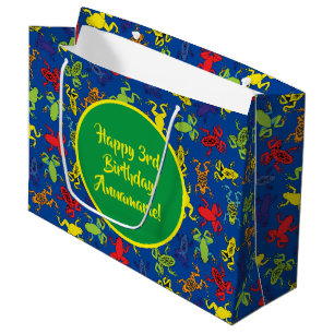 Tree Frogs Kids Birthday Cute Large Gift Bag