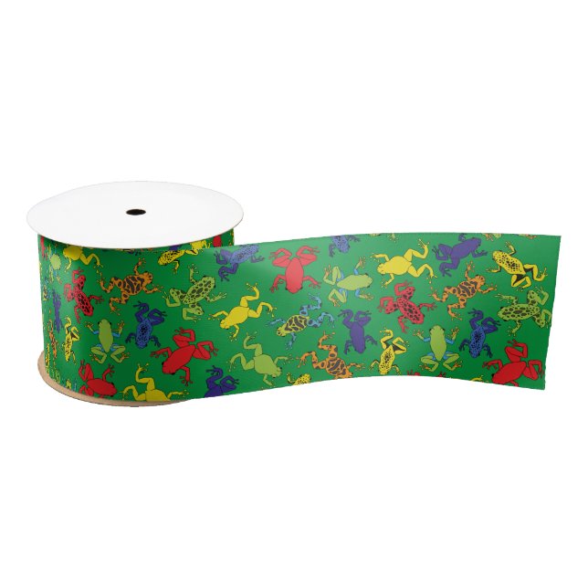 Tree Frogs Kids Birthday Satin Ribbon (Spool)