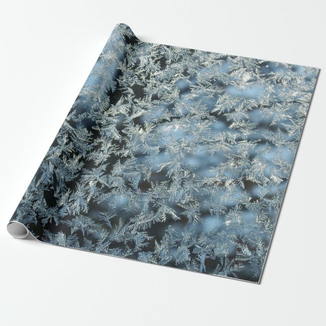 Tree Frost Nature Abstract Photographic Art Wrapping Paper (Unrolled)
