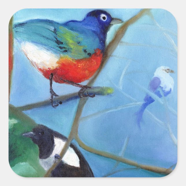 Tree Full of Birds 2012 Square Sticker (Front)