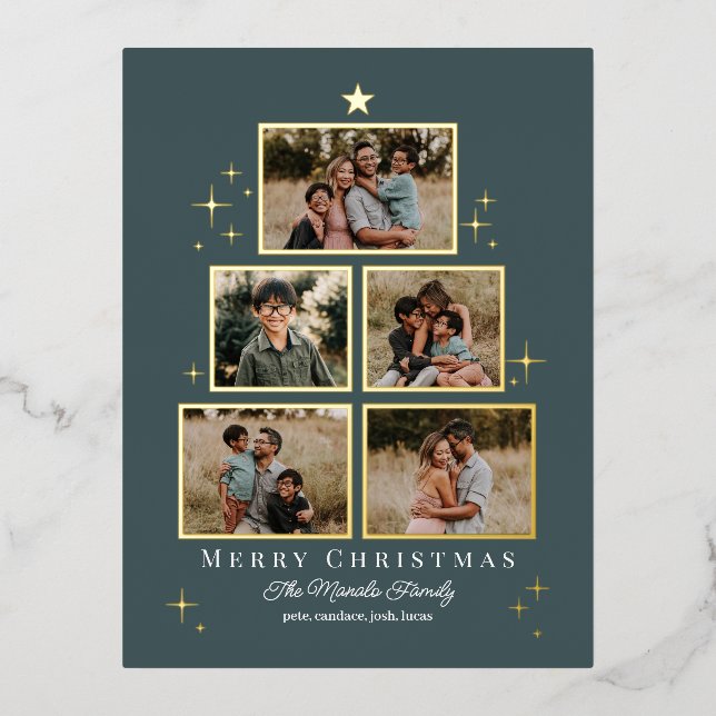 Tree Gallery REAL FOIL Holiday Card Postcard (Front)