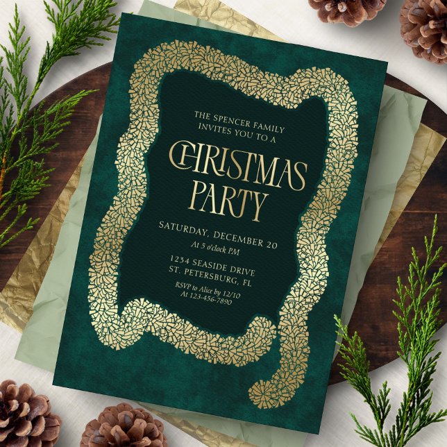 Tree Garland Christmas Party Invitation (Creator Uploaded)