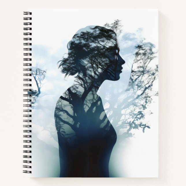 Tree Girl Double Exposure Notebook (Front)