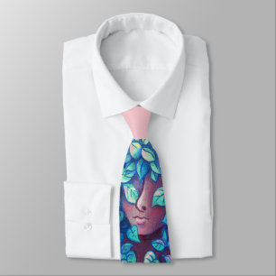 Tree Girl Surreal Painting  Tie