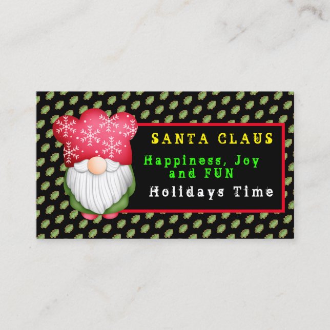 Tree Gnome Customise Colour and Text Business Card (Front)