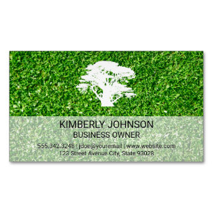 Tree Grass Landscaping Magnetic Business Card