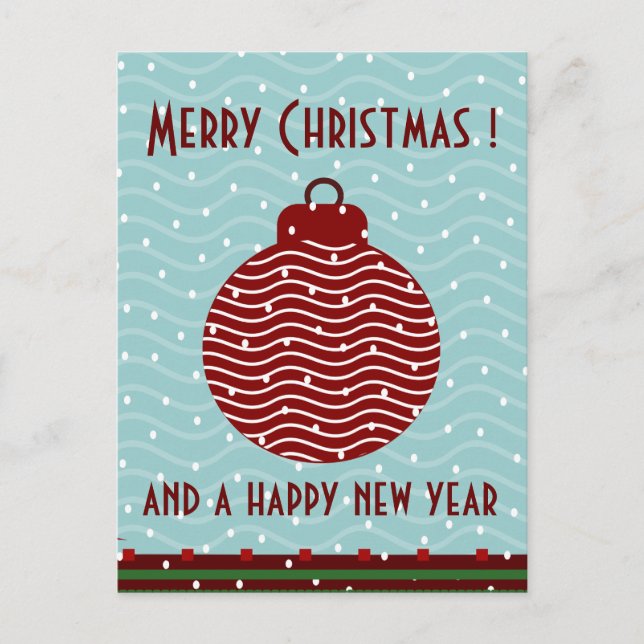 tree green xmas greetings holiday postcard (Front)