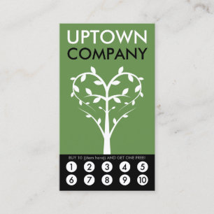 Tree Heart Loyalty Punch Card