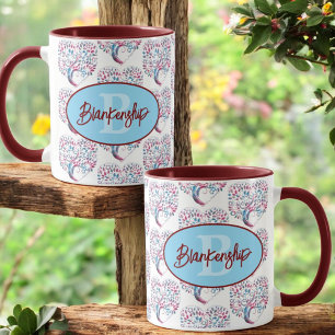 Tree Heart Pattern Monogram Template Mug