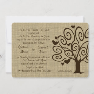Tree Hearts Wedding Invitation