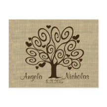 Tree Hearts Wedding Response Card