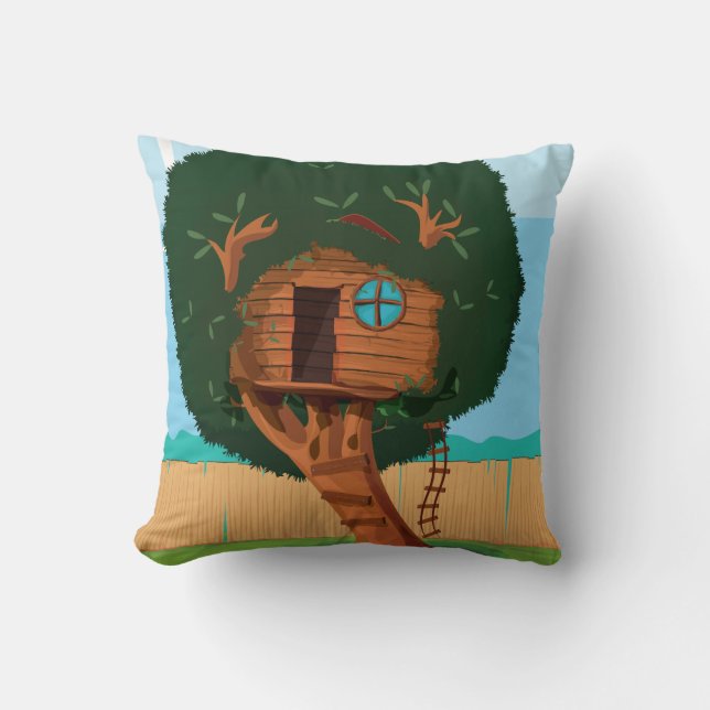 Tree house Cartoon Cushion (Front)