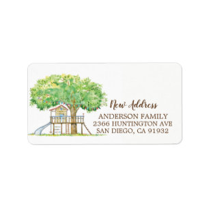 Tree House New Address Moving Return Address Label