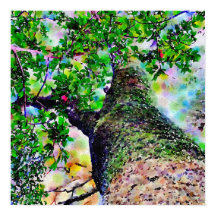 "Tree Hug" Colourful Watercolor Poster