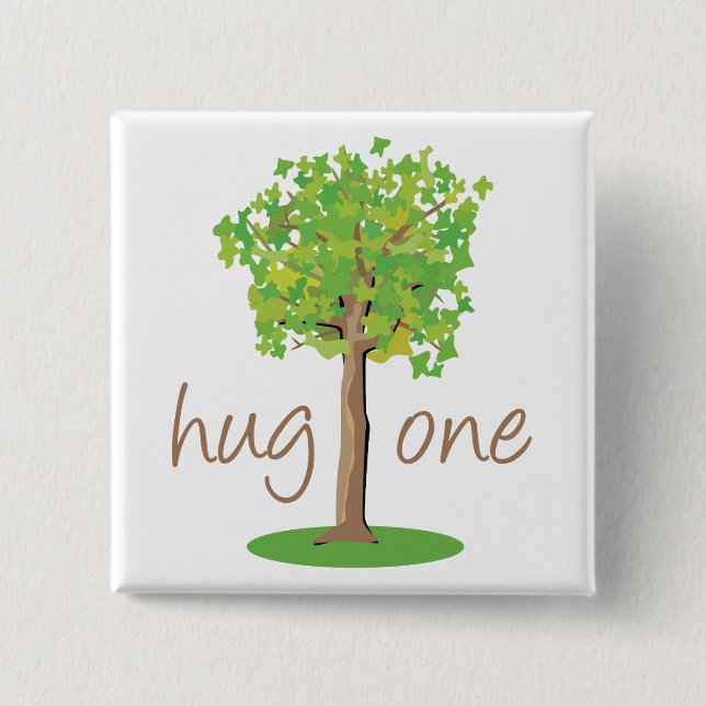 Tree Hugger 15 Cm Square Badge (Front)