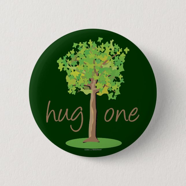 Tree Hugger 6 Cm Round Badge (Front)