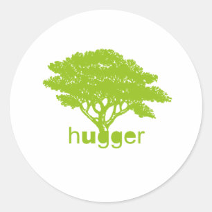 Tree Hugger bottom Classic Round Sticker