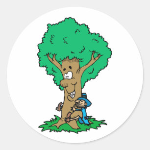 Tree Hugger Classic Round Sticker