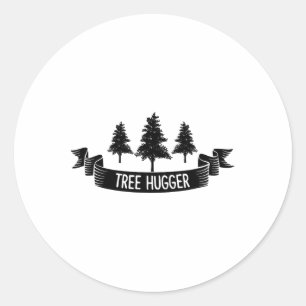 Tree Hugger Earth Day  Classic Round Sticker