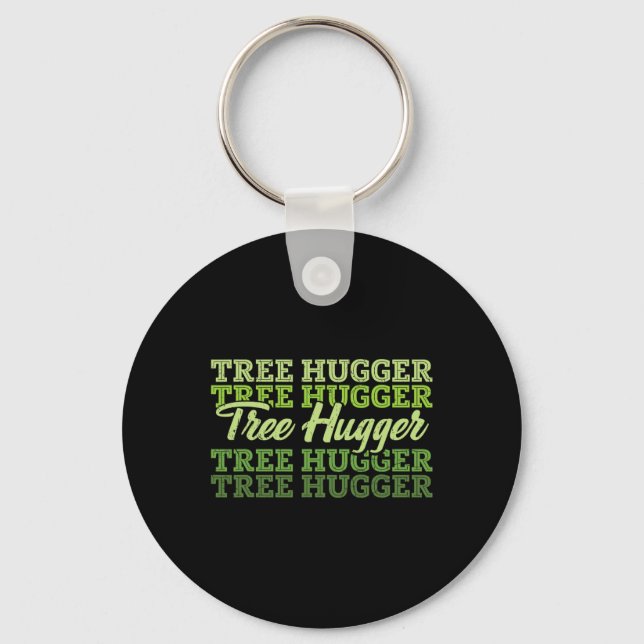 Tree Hugger Earth Day Retro Nature Lover  Key Ring (Front)