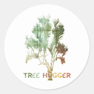 Tree Hugger Earth Day Stickers