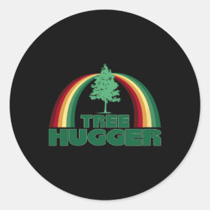Tree Hugger Earth Day Tree Environmental Protectio Classic Round Sticker