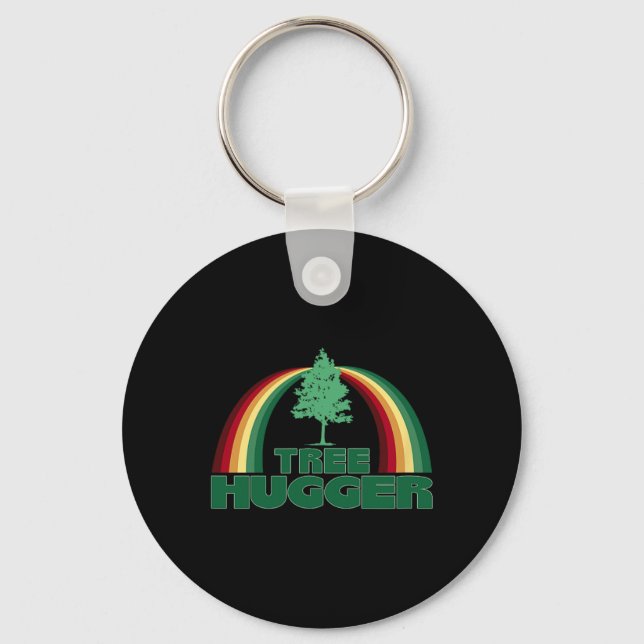 Tree Hugger Earth Day Tree Environmental Protectio Key Ring (Front)