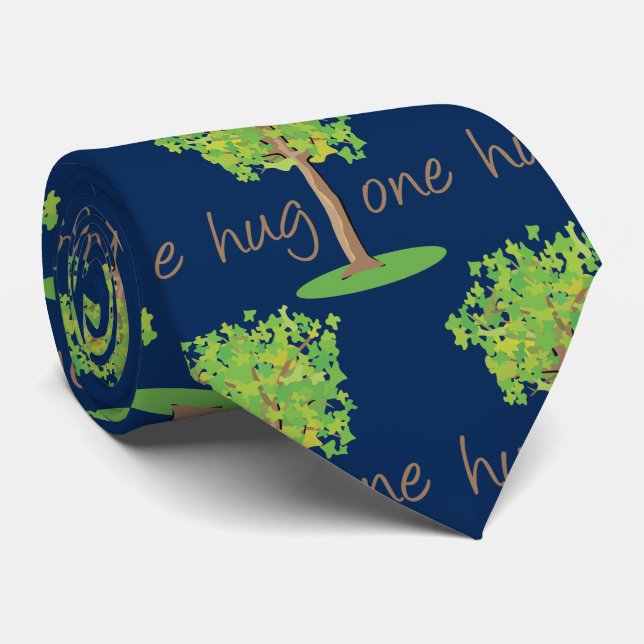 Tree Hugger Environmental Blue Tie (Rolled)