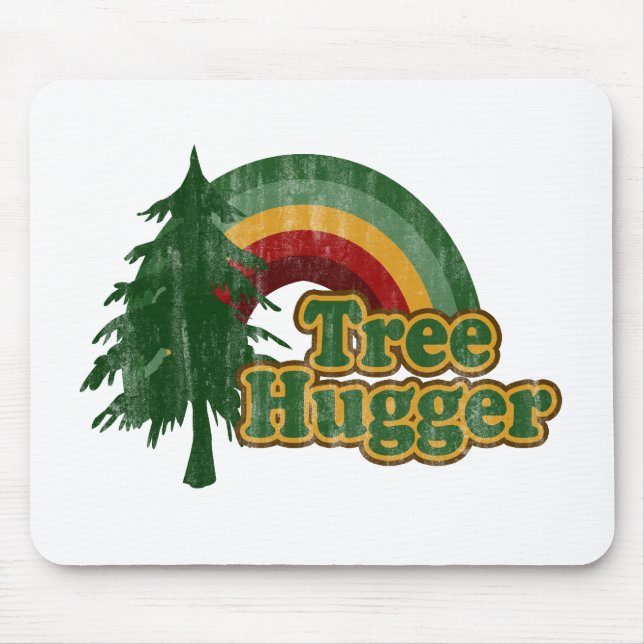 Tree Hugger Hippie Rainbow Mouse Pad (Front)