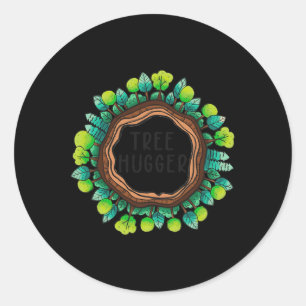 Tree Hugger Nature Environmental Protection Earth  Classic Round Sticker