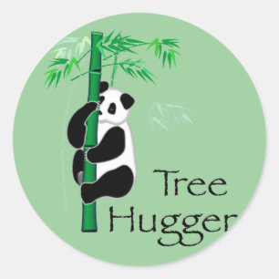 Tree Hugger Panda Classic Round Sticker