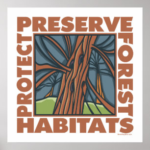 Tree Hugger, Protect Forests Poster