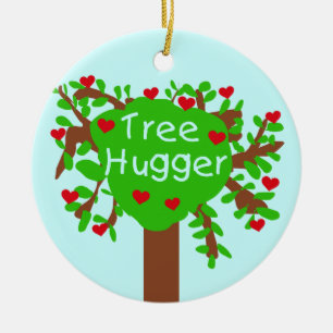 Tree Hugger T-shirts and Gifts Ceramic Tree Decoration