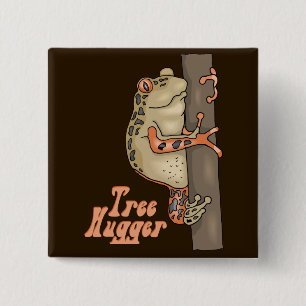 Tree Hugger Tree Frog 15 Cm Square Badge