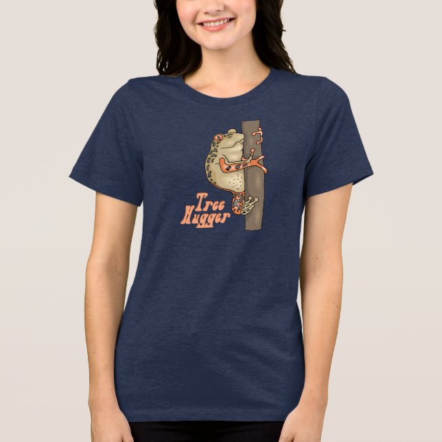 Tree Hugger Tree Frog Tri-Blend Shirt (Front)