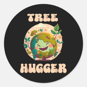 Tree Hugger Vintage Retro Nature Environmental Ear Classic Round Sticker