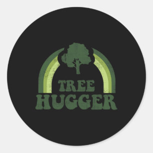 Tree Hugger Vintage Retro Nature Environmental Ear Classic Round Sticker