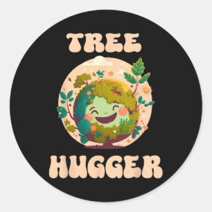 Tree Hugger Vintage Retro Nature Environmental Ear Classic Round Sticker