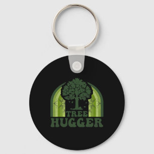 Tree Hugger Vintage Retro Nature Environmental Ear Key Ring