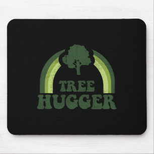 Tree Hugger Vintage Retro Nature Environmental Ear Mouse Pad