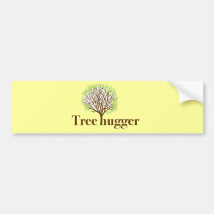 Tree Hugger w/ tree illustration Bumper Sticker