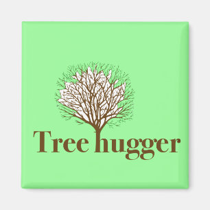 Tree Hugger w/ tree illustration Magnet