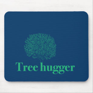 Tree Hugger w/ tree illustration Mouse Pad