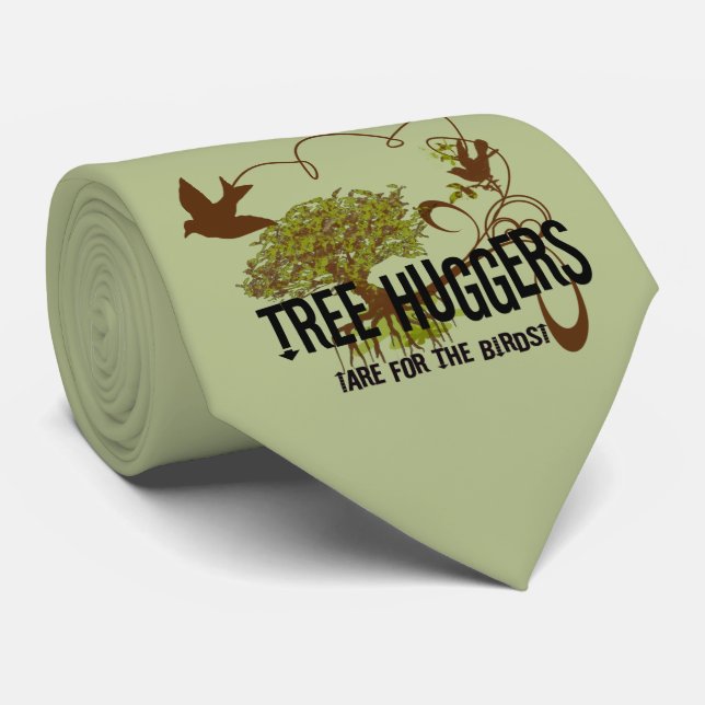 Tree Huggers 4 the Birds Change colours Tie (Rolled)