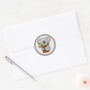 Tree-hugging koala bear classic round sticker