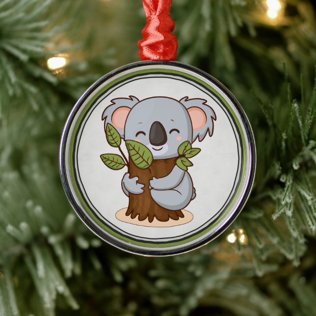 Tree-hugging koala bear metal ornament (Tree)