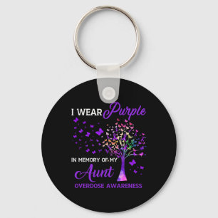 Tree I Wear Purple Memory Of Aunt Overdose Awarene Key Ring