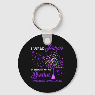 Tree I Wear Purple Memory Of Brother Overdose Awar Key Ring