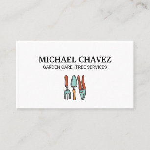 Tree Icon Garden Tools Business Card